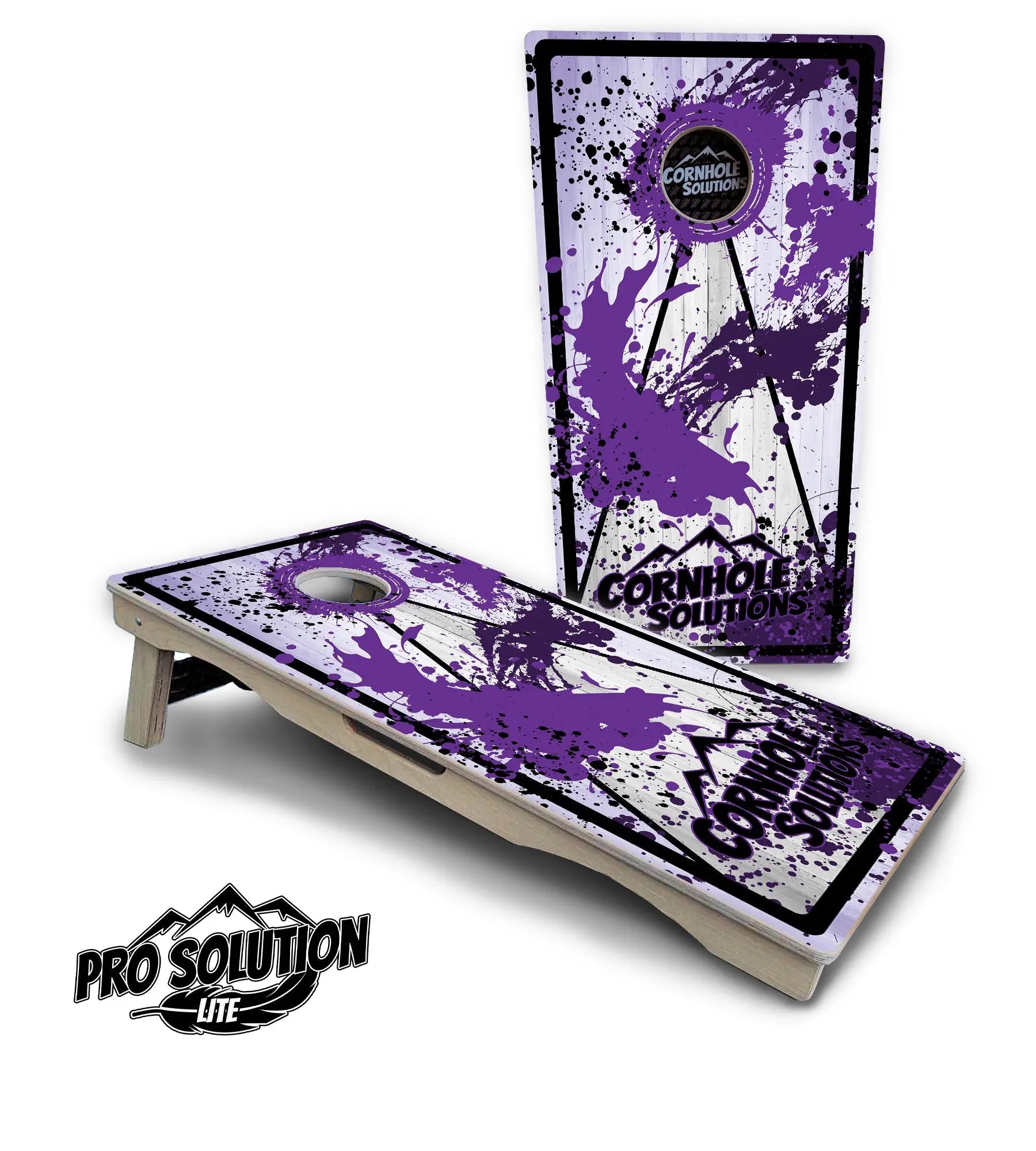 Paint Splatter CS Logo Cornhole Boards - Pro Solution Lite Series by Cornhole Solutions, custom cornhole board detail photo 14