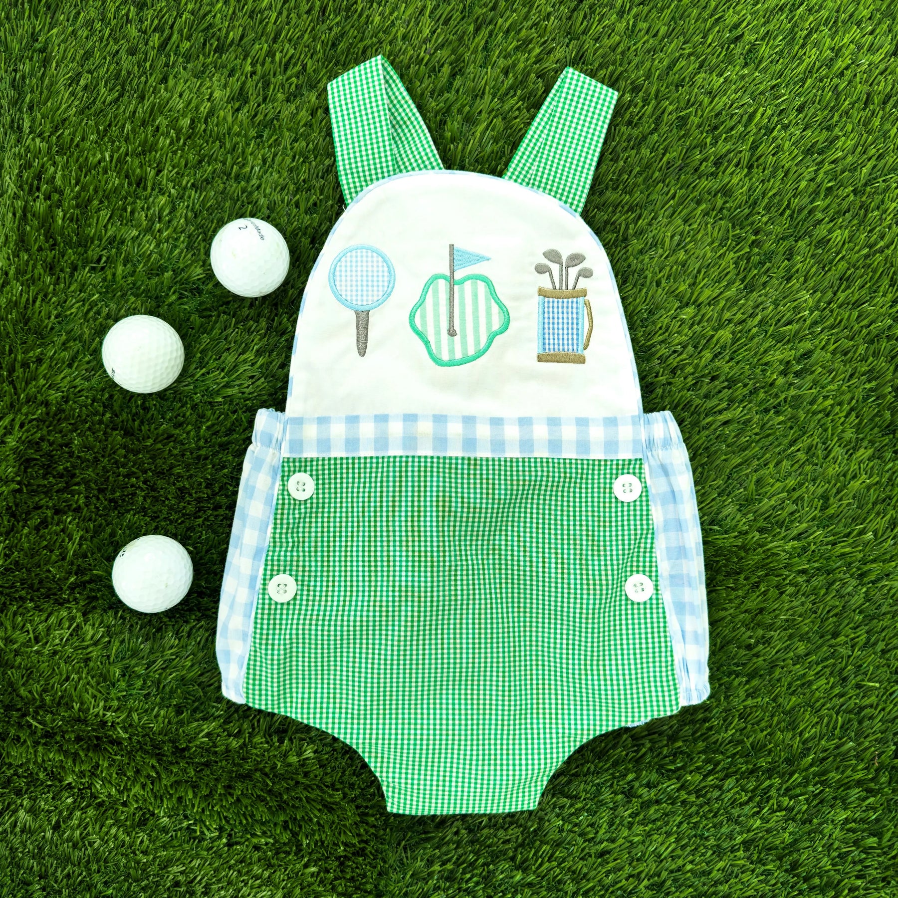 Par-Tee Golf Sunsuit by Seven Lantern Lane, Southern lifestyle apparel detail photo 3