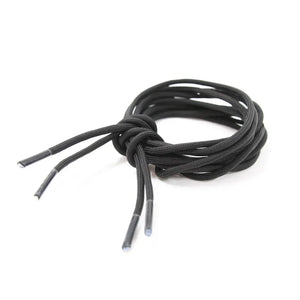 Black paracord boot laces with plastic tips