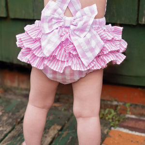 Pastel Pink First Birthday Bubble by Seven Lantern Lane, children's boutique clothing detail photo 5