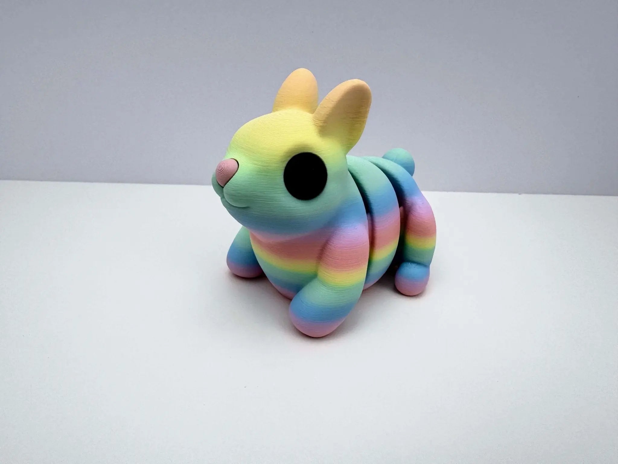 Rainbow Bunny Fidget Toy: 3D Printed Pastel Sensory Toy for Stress Relief - Mississippi Handmade