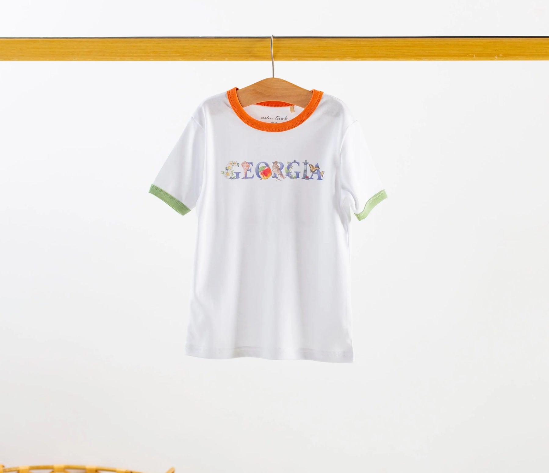 Peachy Georgia Organic Cotton Tee by Nola Tawk, Southern lifestyle apparel main product photo