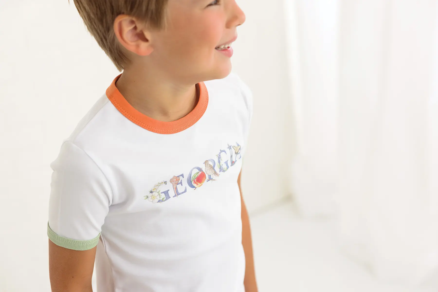 Peachy Georgia Organic Cotton Tee by Nola Tawk, Southern lifestyle apparel detail photo 3