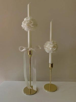Peony Flower Taper Candle by Believe Candle, scented candle main product photo