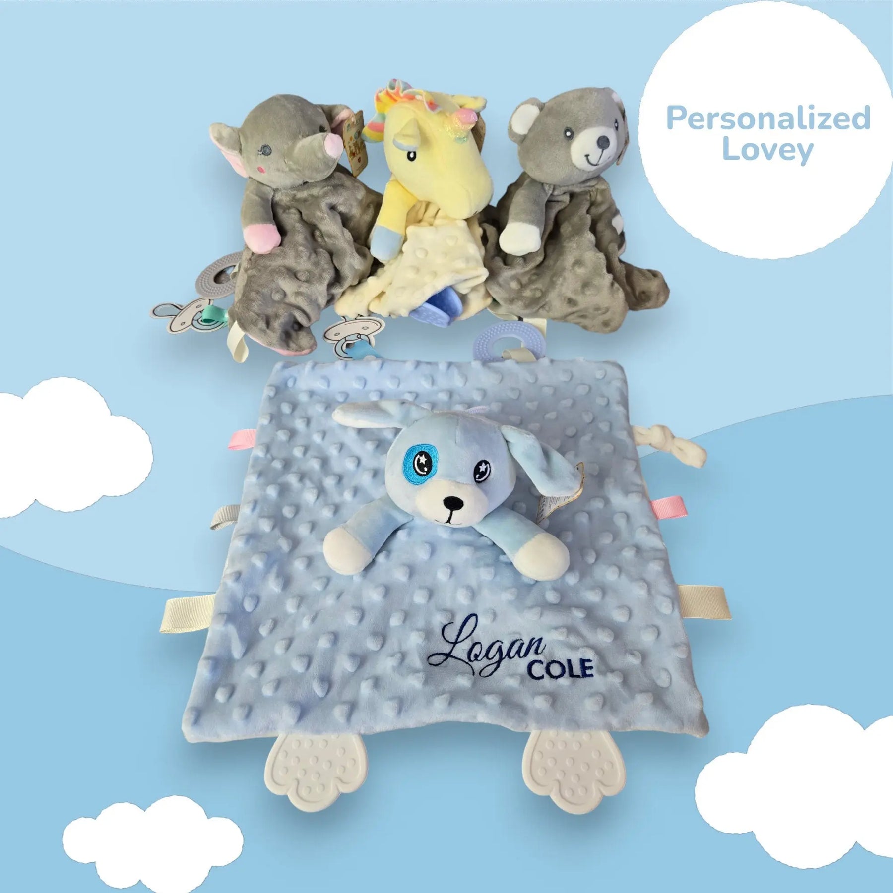 Personalized Baby Lovey by EverLee Creations, children's boutique clothing main product photo