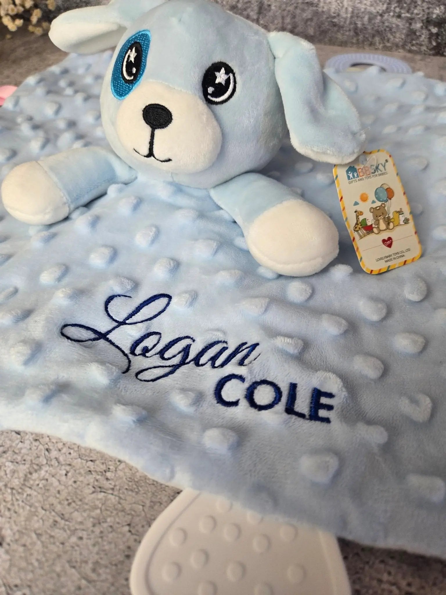 Personalized Baby Lovey by EverLee Creations, children's boutique clothing detail photo 4