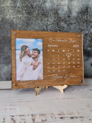 Personalized Couples Picture Frame with Calendar by EverLee Creations, graphic tee detail photo 7