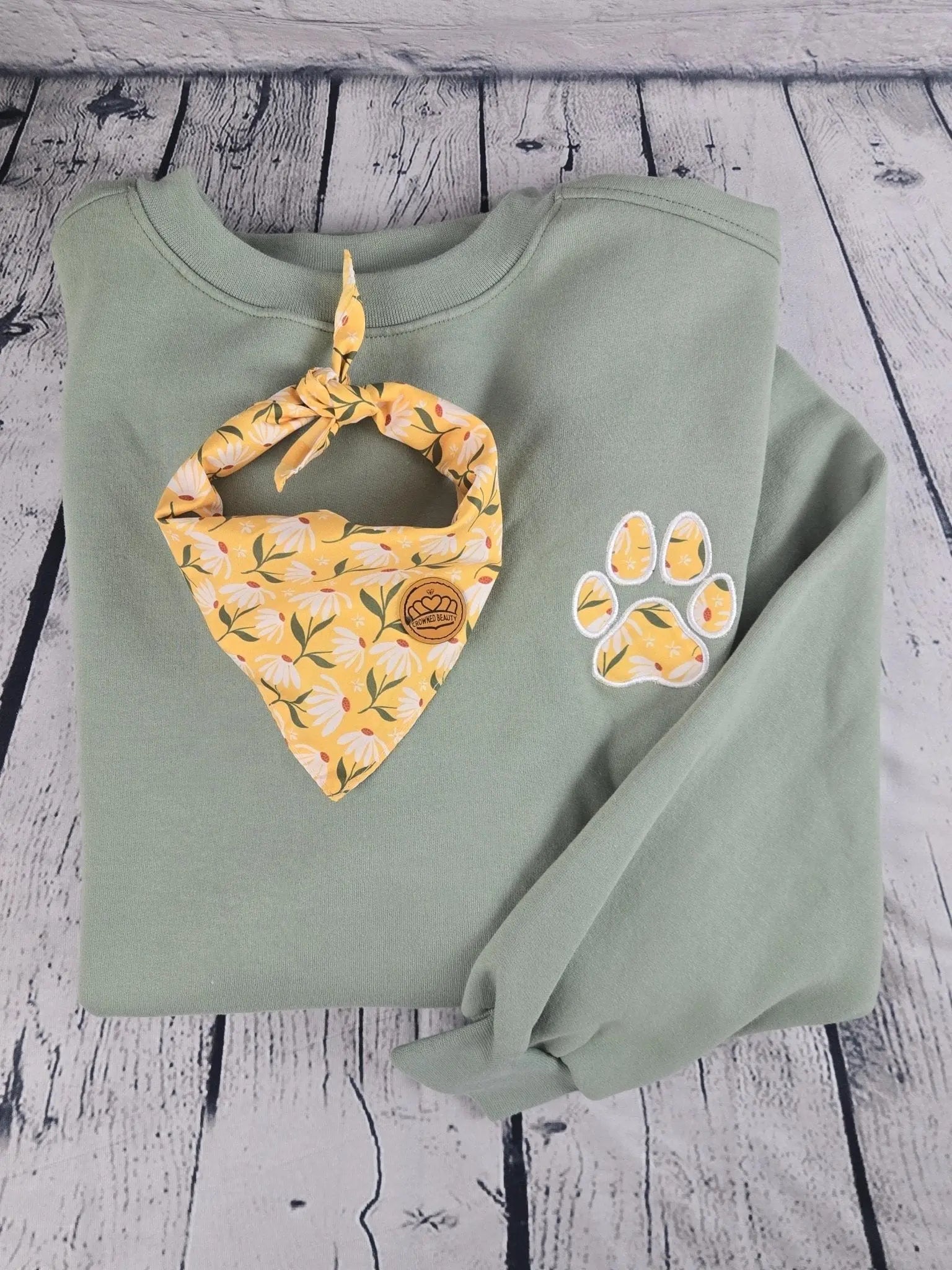 Personalized Dog Bandana With Matching Paw Print Sweatshirt EverLee Creations