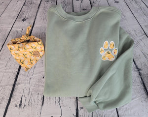 Personalized Dog Bandana With Matching Paw Print Sweatshirt by EverLee Creations, Southern lifestyle apparel detail photo 3