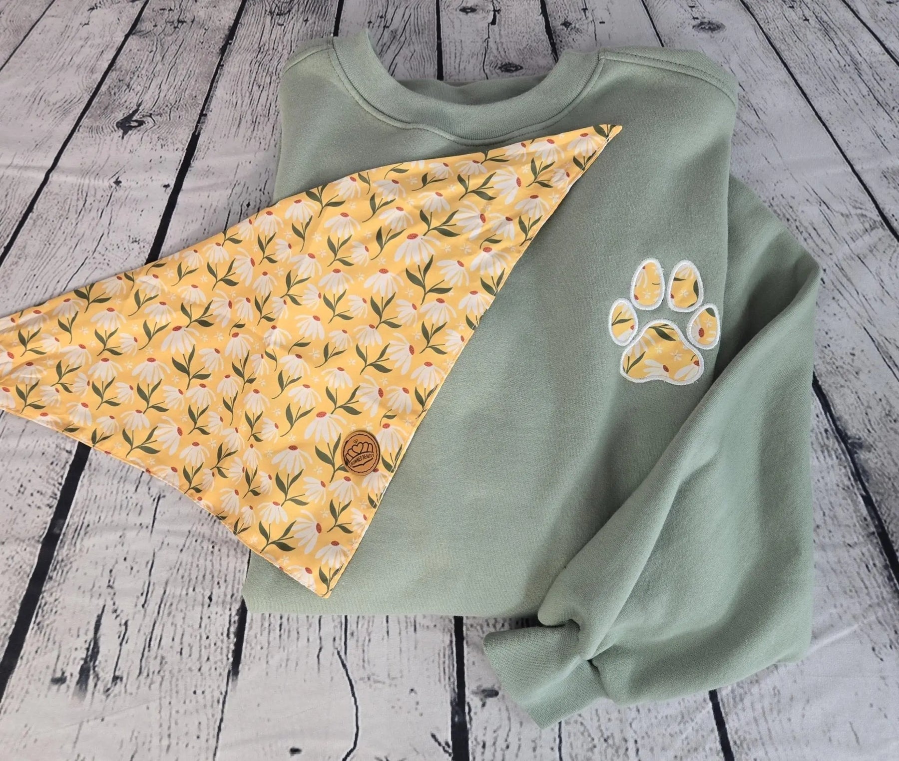 Personalized Dog Bandana With Matching Paw Print Sweatshirt by EverLee Creations, Southern lifestyle apparel detail photo 8