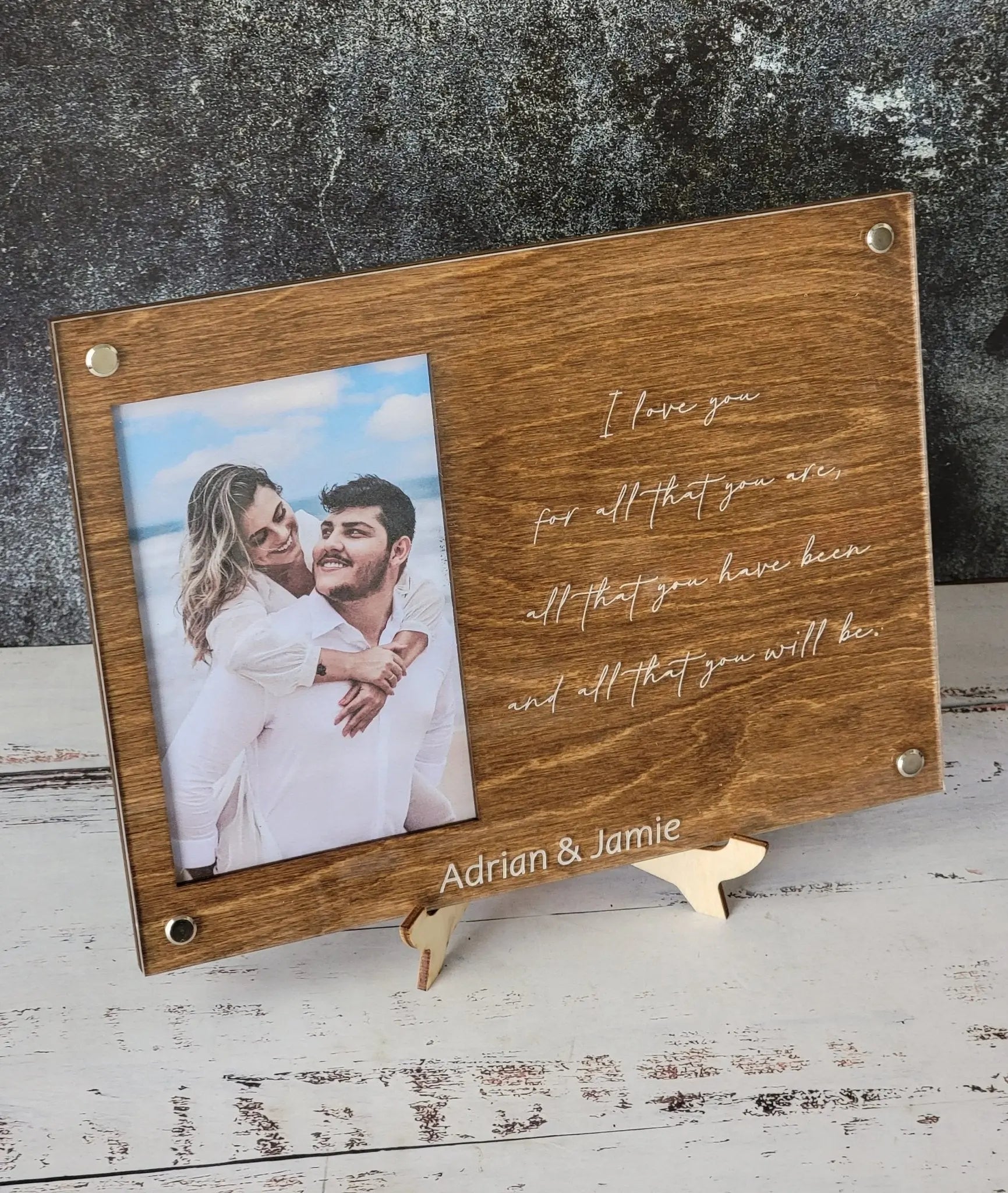 Personalized Engraved Picture Frame- Personalize With Your Favorite Quote or Personal Message by EverLee Creations, graphic tee detail photo 6