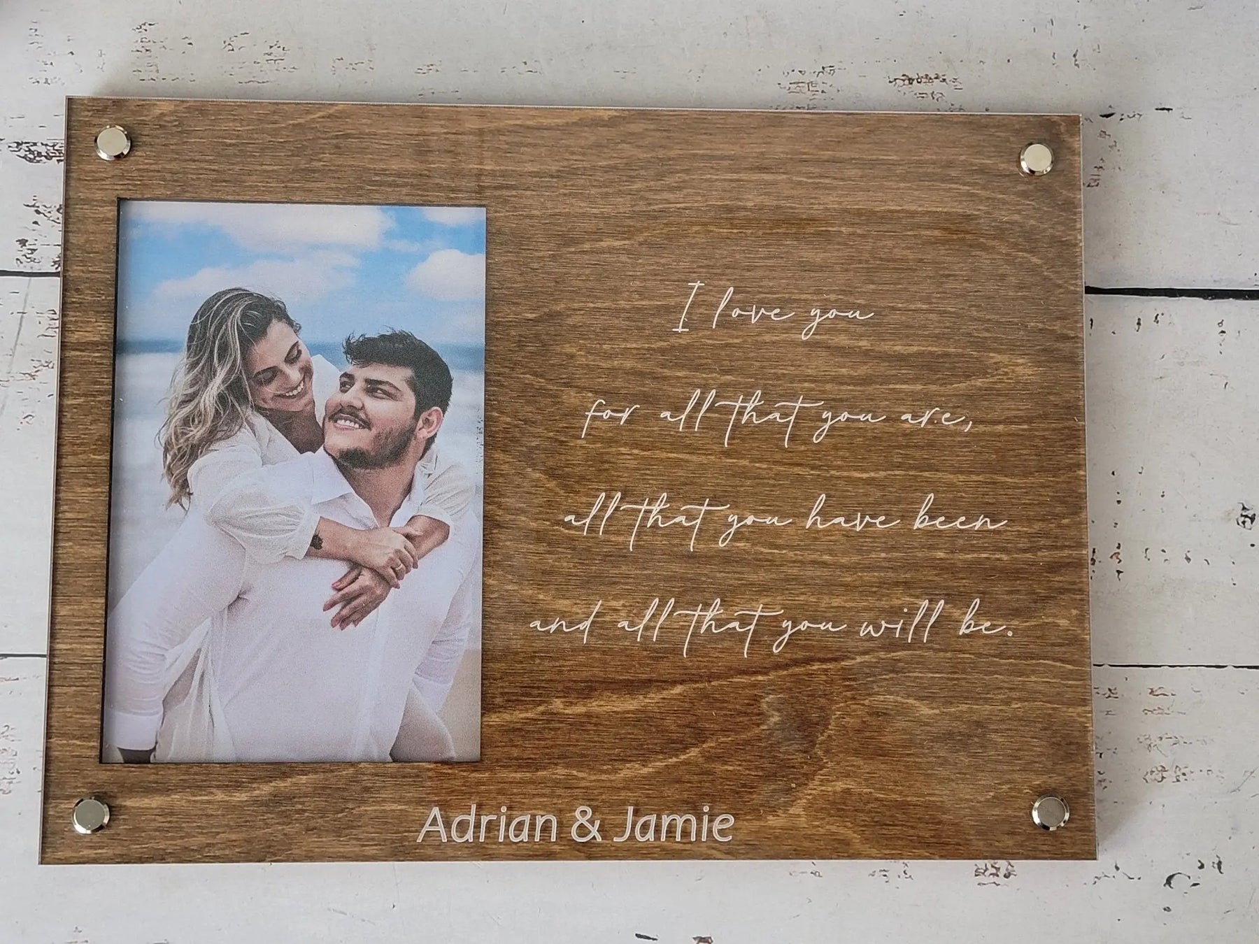 Personalized Engraved Picture Frame- Personalize With Your Favorite Quote or Personal Message by EverLee Creations, graphic tee detail photo 7