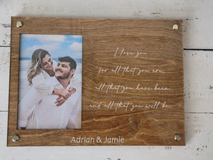 Personalized Engraved Picture Frame- Personalize With Your Favorite Quote or Personal Message by EverLee Creations, graphic tee detail photo 7