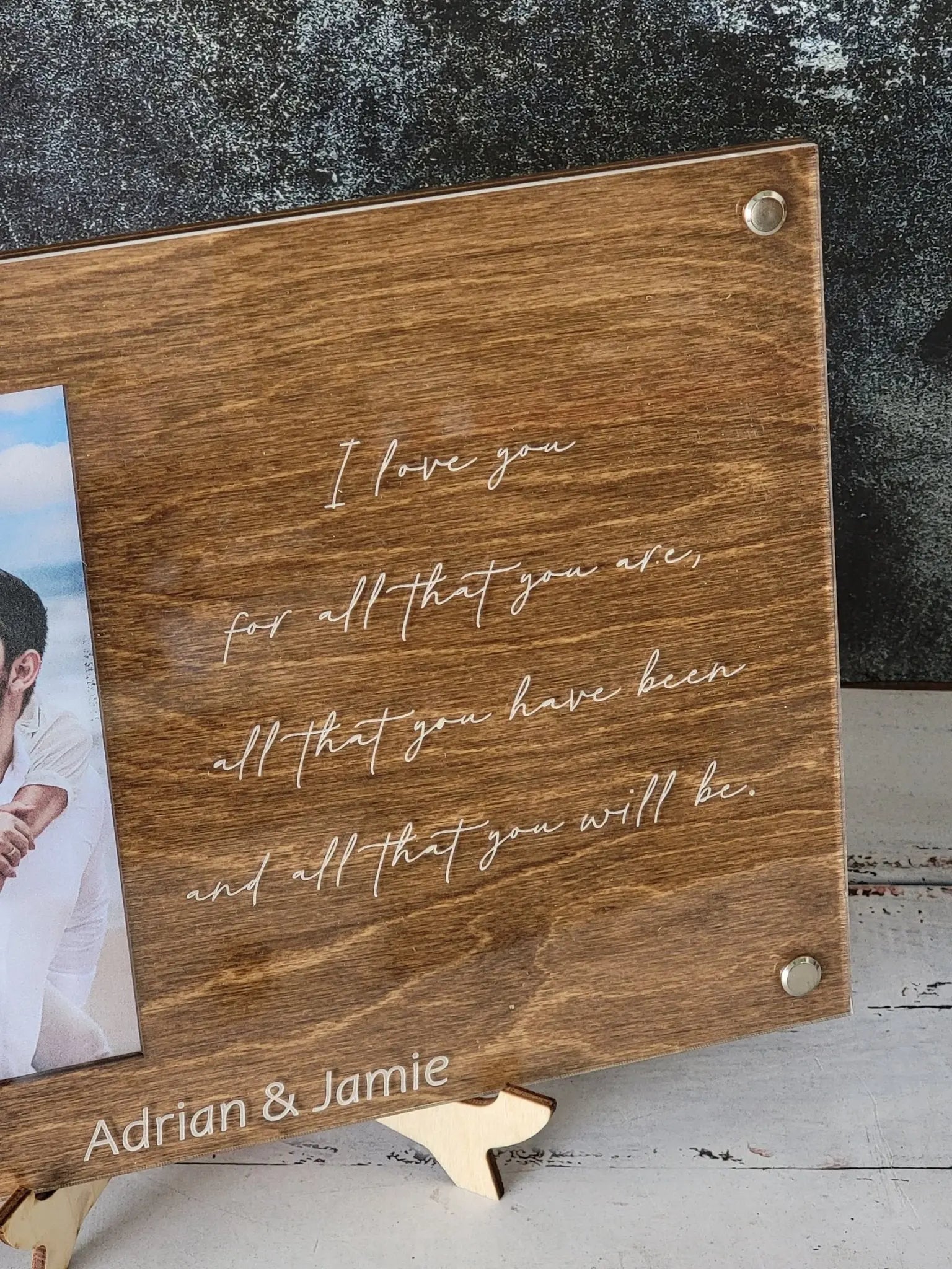 Personalized Engraved Picture Frame- Personalize With Your Favorite Quote or Personal Message by EverLee Creations, graphic tee detail photo 8