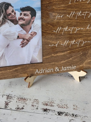 Personalized Engraved Picture Frame- Personalize With Your Favorite Quote or Personal Message by EverLee Creations, graphic tee detail photo 9