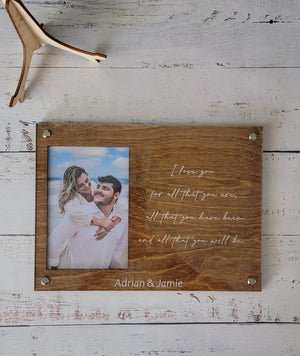 Personalized Engraved Picture Frame- Personalize With Your Favorite Quote or Personal Message by EverLee Creations, graphic tee detail photo 10