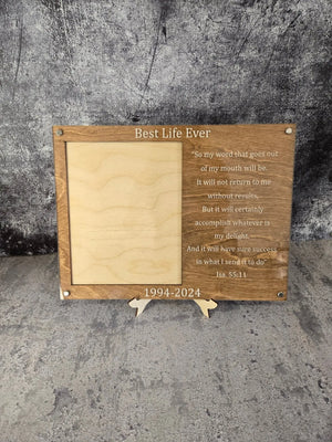 Personalized Engraved Picture Frame- Personalize With Your Favorite Quote or Personal Message by EverLee Creations, graphic tee detail photo 11