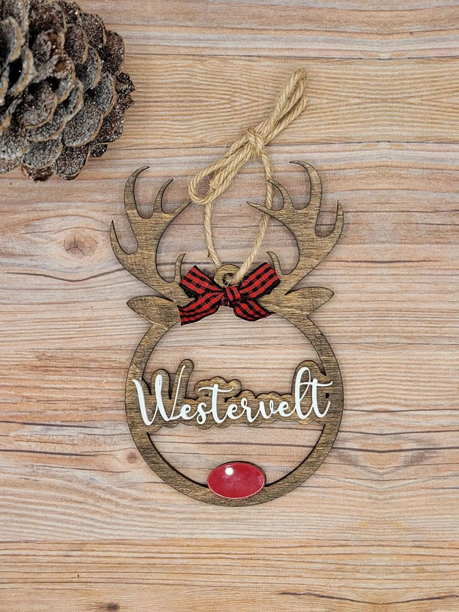 Personalized Reindeer Christmas Ornament EverLee Creations