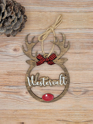 Personalized Reindeer Christmas Ornament by EverLee Creations, Southern home decor detail photo 2