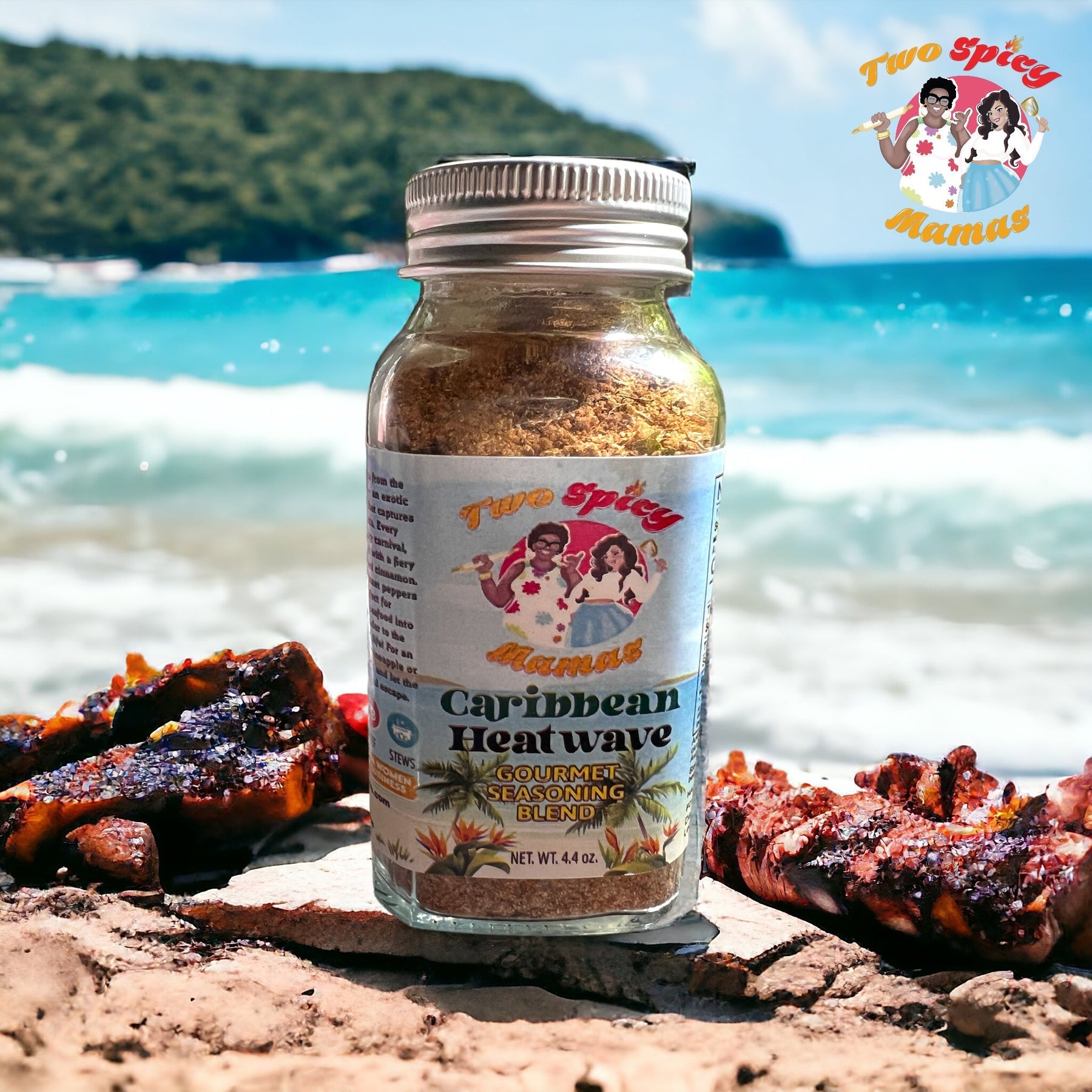 Caribbean Heatwave Gourmet Seasoning Blend by Two Spicy Mamas, Southern food gift main product photo