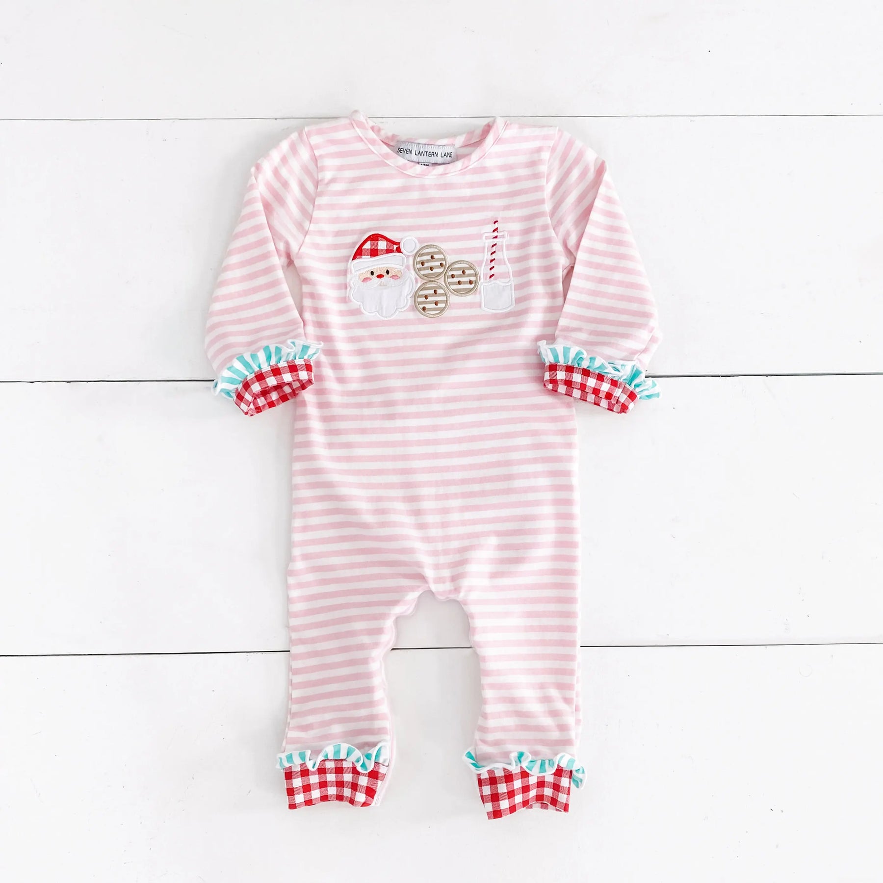 Pink Cookies For Santa Romper by Seven Lantern Lane, Southern lifestyle apparel detail photo 2