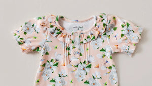 Pink Magnolia Organic Cotton Play Dress by Nola Tawk, Southern lifestyle apparel detail photo 2