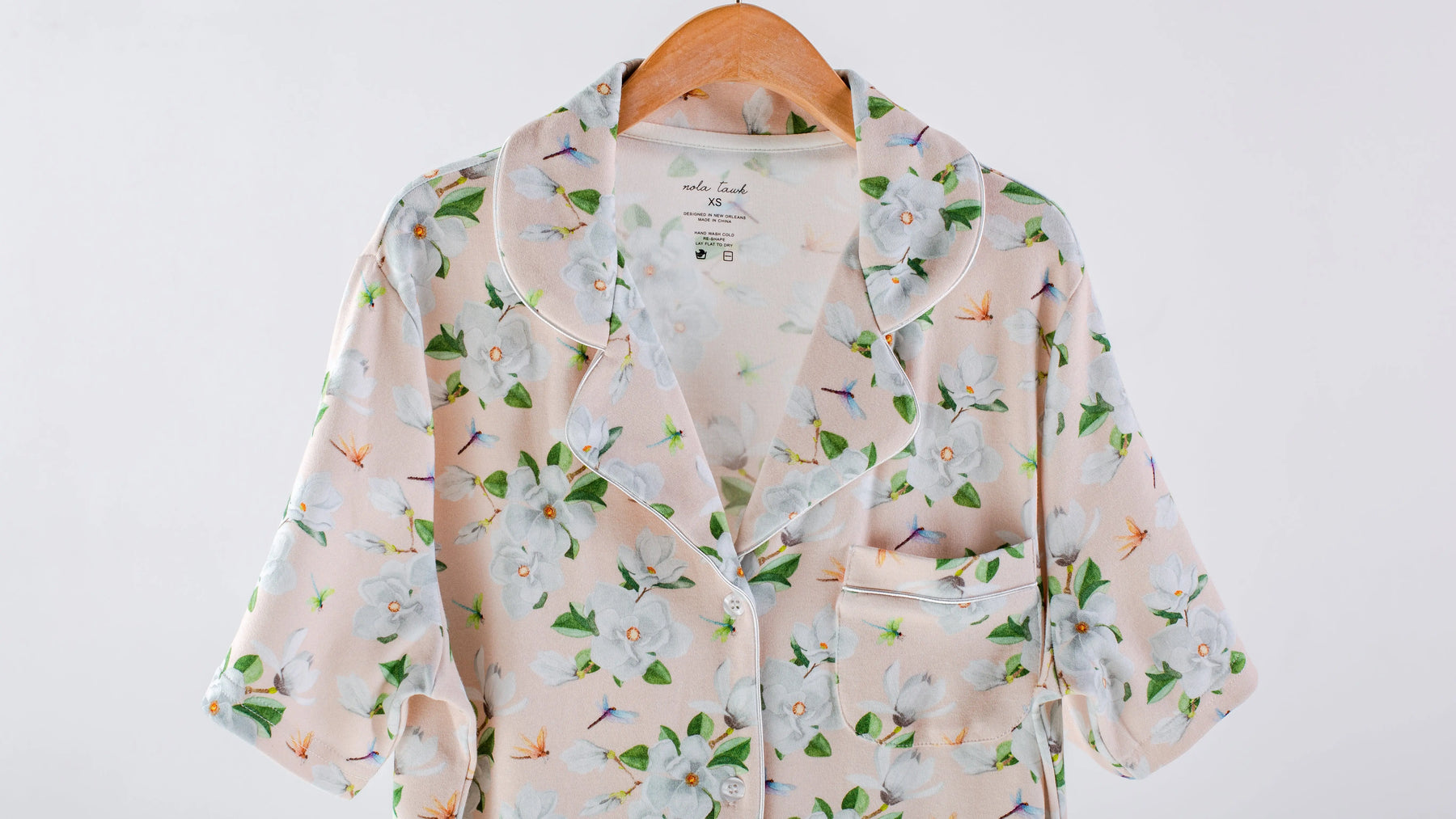 Pink Magnolia Women's Organic Cotton Pajama by Nola Tawk, Southern food gift detail photo 4