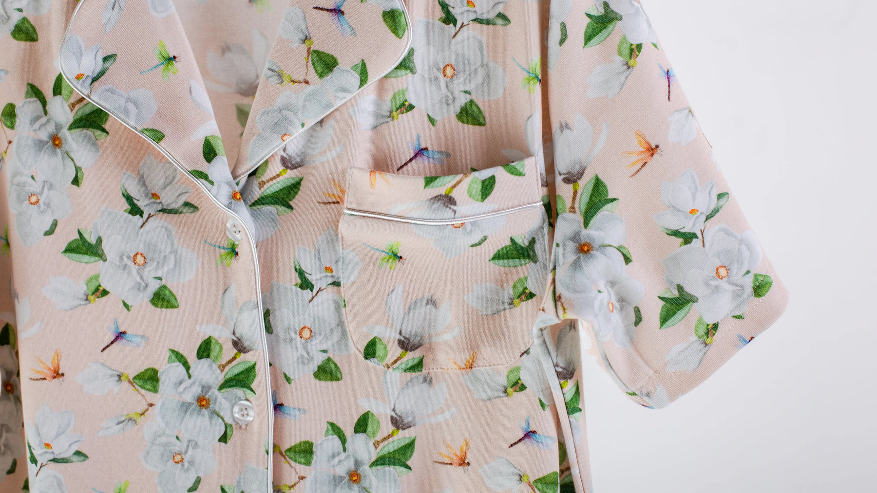 Pink Magnolia Women's Organic Cotton Pajama by Nola Tawk, Southern food gift detail photo 5