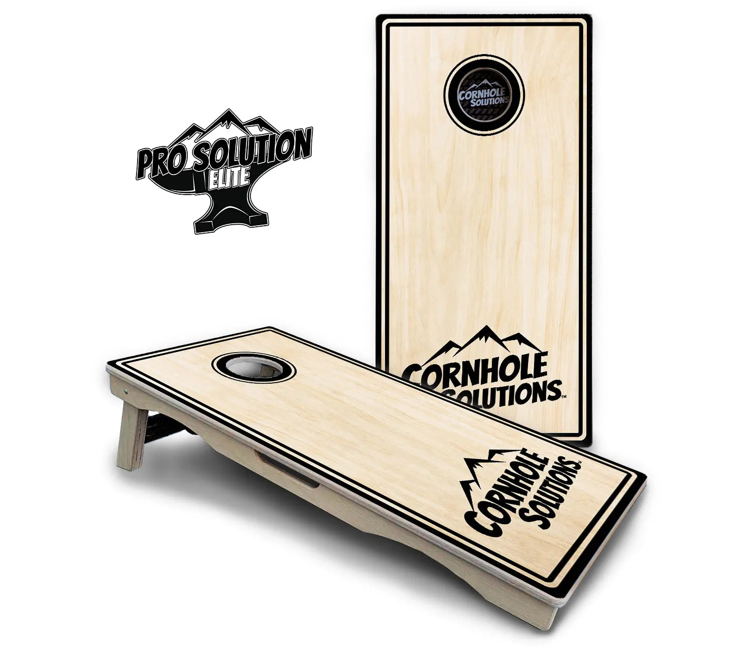 Pinstripe CS Logo Cornhole Boards - Pro Solution Elite Series by Cornhole Solutions, custom cornhole board detail photo 3