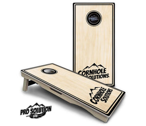 Pinstripe CS Logo Cornhole Boards - Pro Solution Lite Series by Cornhole Solutions, custom cornhole board main product photo
