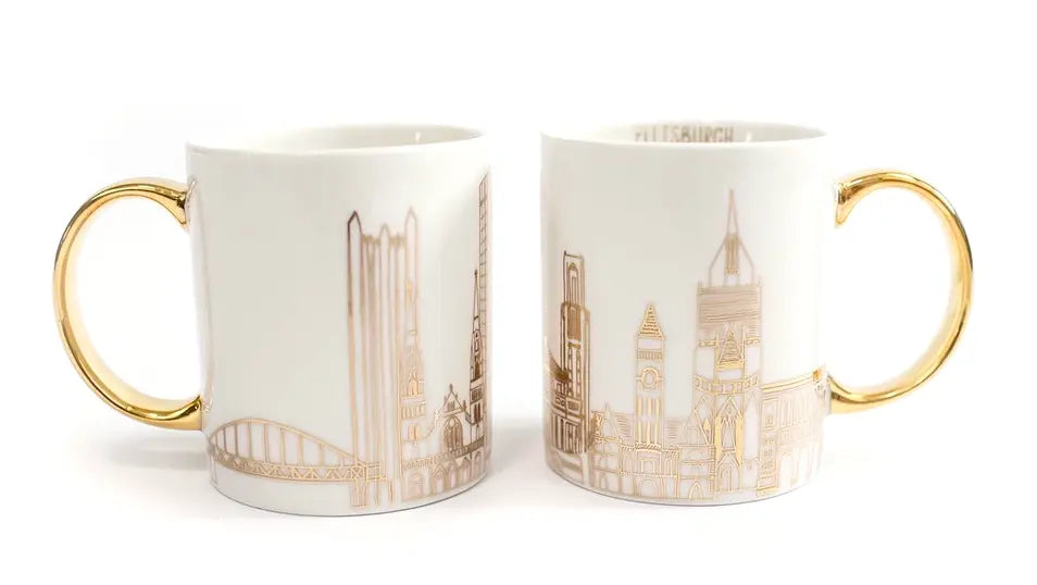 Pittsburgh Skyline Mug by Nola Tawk, custom drinkware main product photo