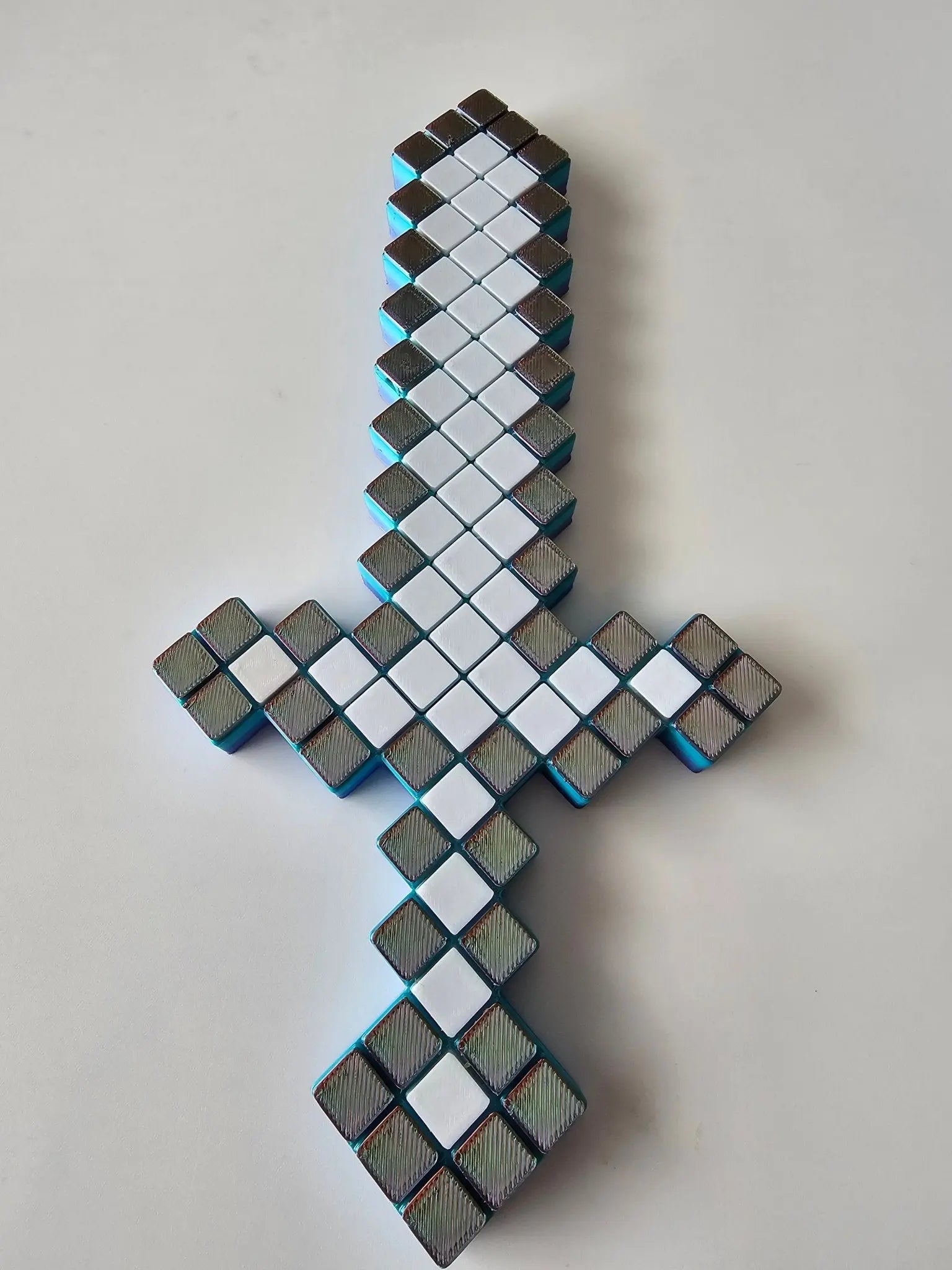 Pixel Warrior Sword: Minecraft Inspired Toy. 3D Pixelated Sword for Kids, Safe and Unique Gift, Room Decoration.