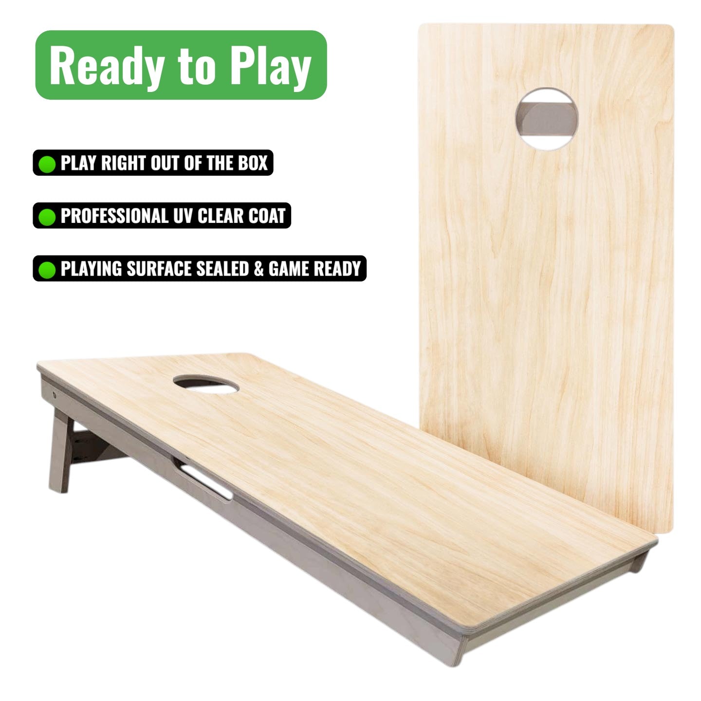 Complete Tournament Cornhole Bundle - Boards, Bags & Carrying Case - Classic Plain (Ready to Play)