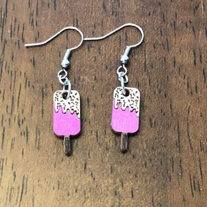 Popsicle Wooden Dangle Earrings | Summer Food Jewelry