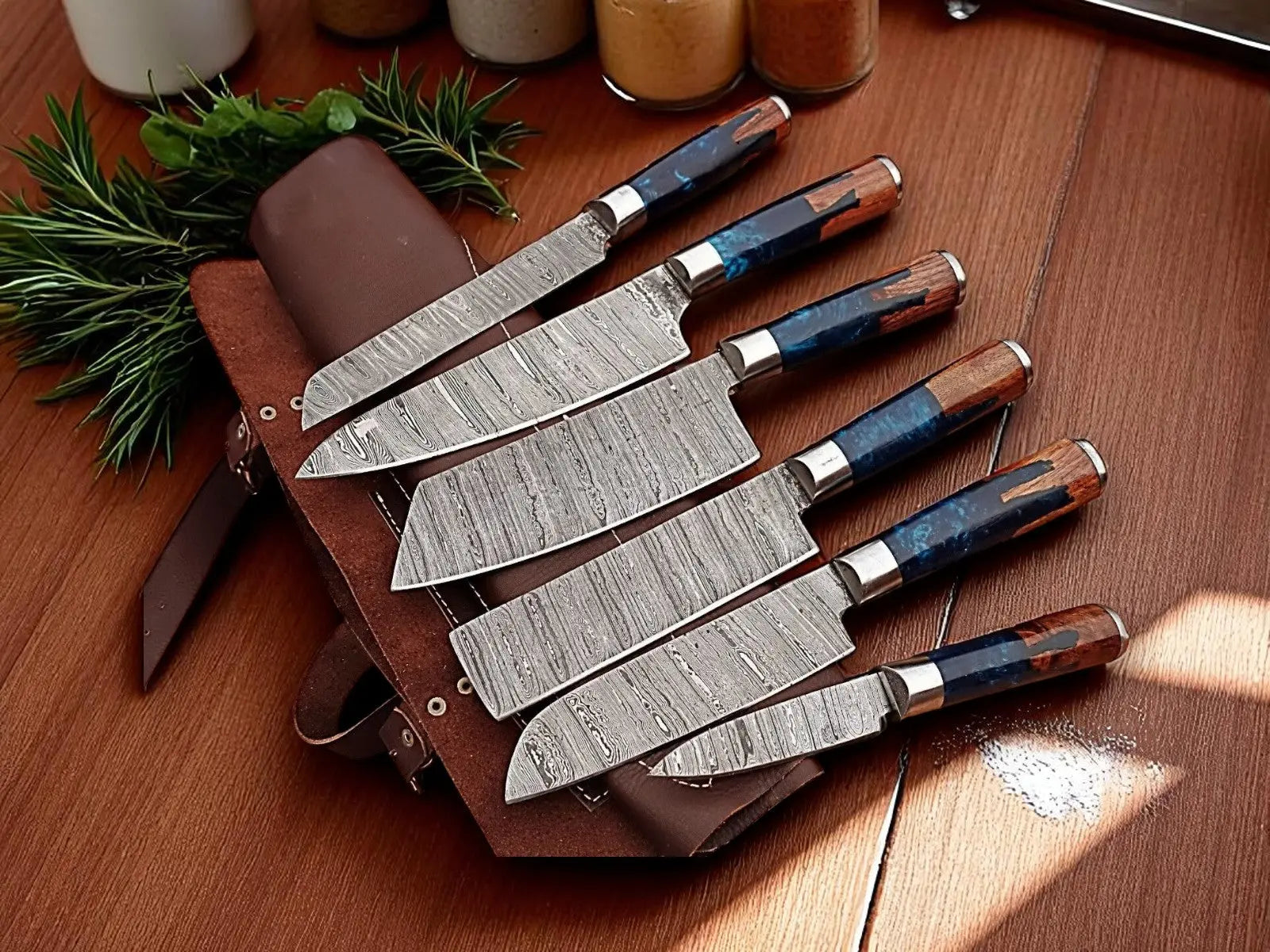 Premium Damascus Cooking Knives Set – Handmade Damascus Knife Store