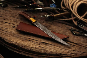 Premium Damascus Fillet Knife – 12.5" Handmade Precision by Damascus Knife Store, Damascus knife main product photo