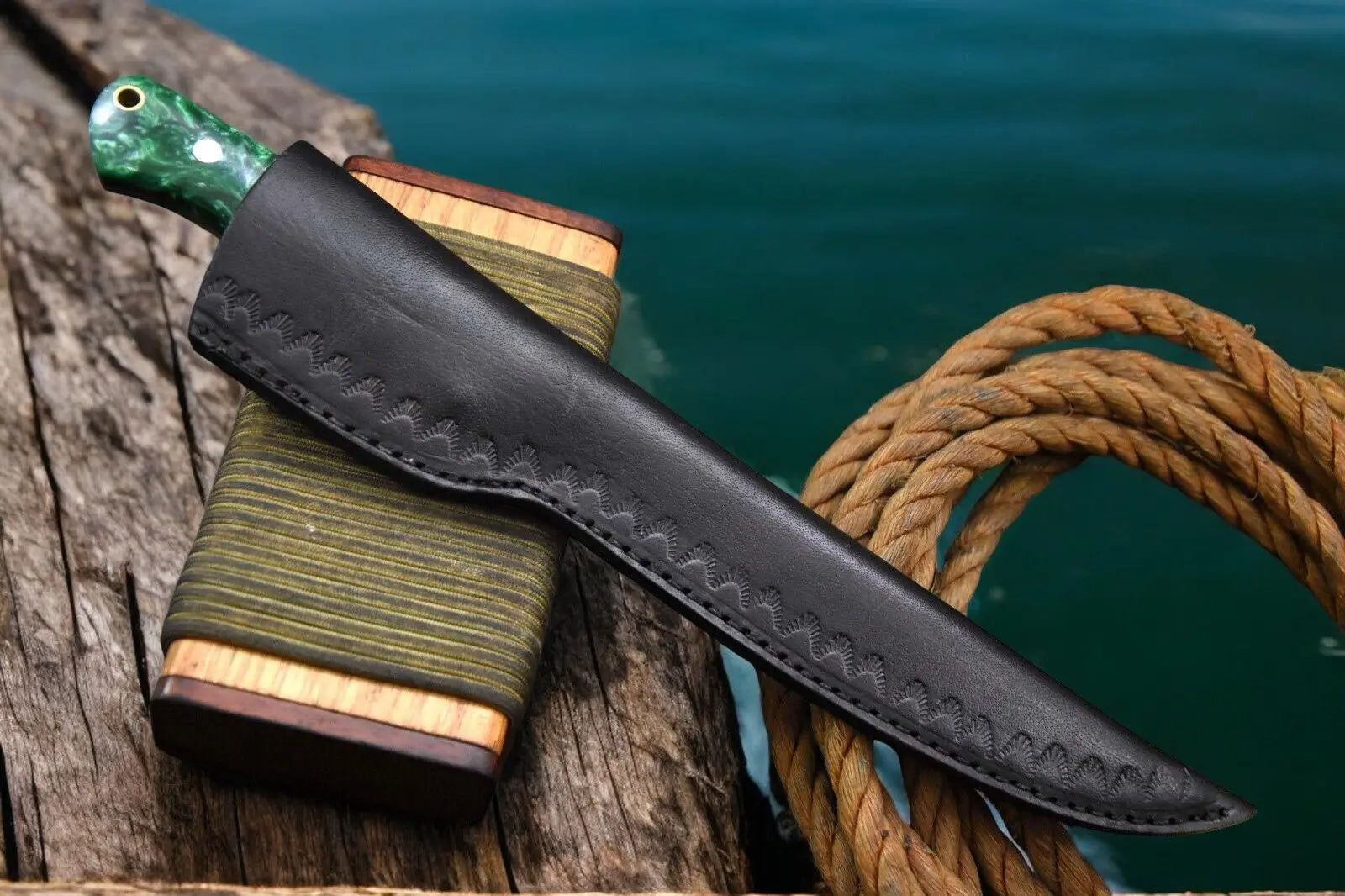 Premium Damascus Fillet Knife – 12.8" Handmade Precision by Damascus Knife Store, Damascus knife detail photo 5