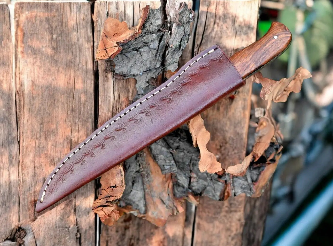 Premium Damascus Fillet Knife – 7.6" Blade, Rosewood Handle by Damascus Knife Store, Damascus knife detail photo 4