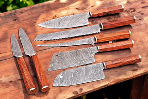 Premium Damascus Kitchen Knives Set – Handmade & Sharp by Damascus Knife Store, Southern handmade gift main product photo