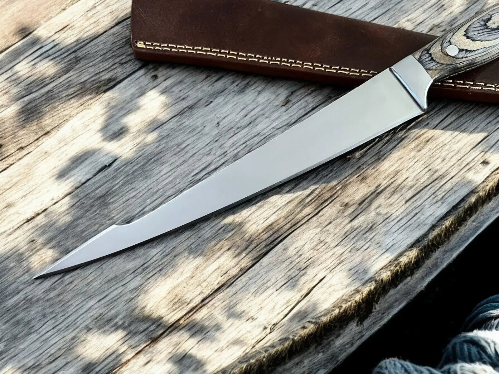 Premium Handmade Fillet Knife with Exotic Pakka Wood Handle Damascus Knife Store