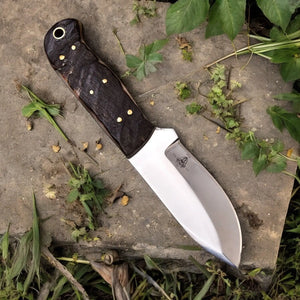 Premium Handmade Hunting Knife with Sheep Horn Handle by Damascus Knife Store, Damascus knife detail photo 4
