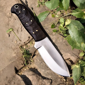Premium Handmade Hunting Knife with Sheep Horn Handle by Damascus Knife Store, Damascus knife detail photo 7