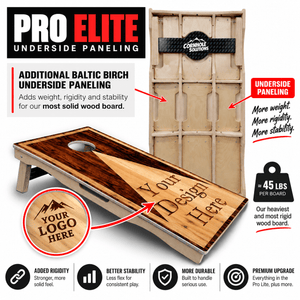 Add Your Logo Wooden Triangle Cornhole Boards – Pro Lite or Pro Elite