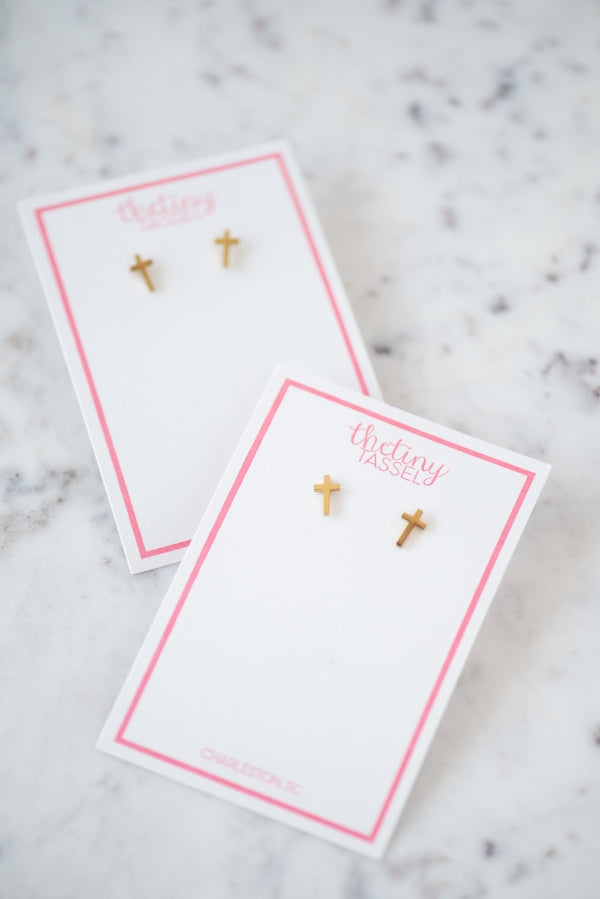 The Gold Cross Earring