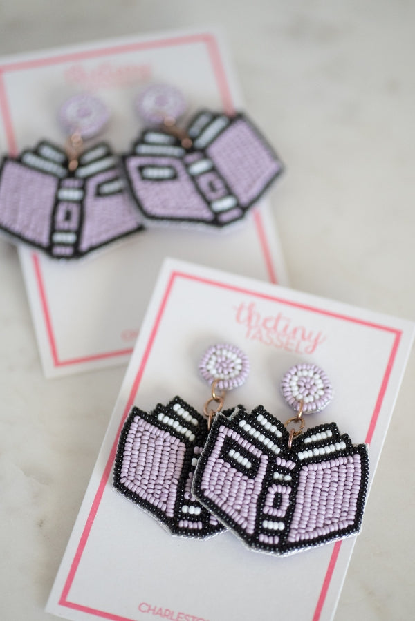 The Gibson Earring in Purple by TheTinyTassel, handmade jewelry main product photo