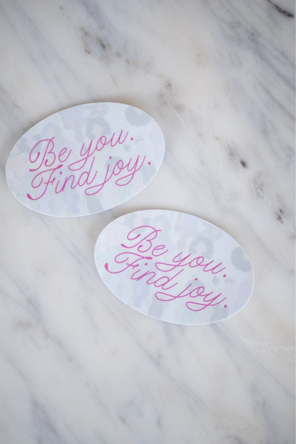 The Be You Find Joy Sticker by The Tiny Tassel
