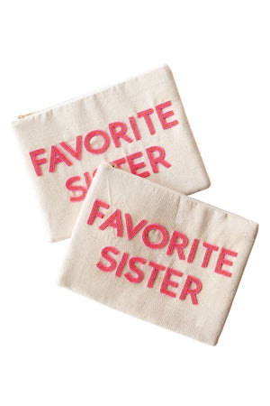 The Favorite Sister Canvas Clutch