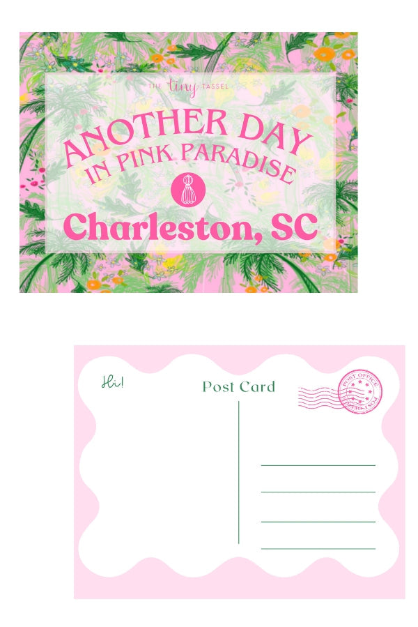 The Pink Paradise Post Card by The Tiny Tassel