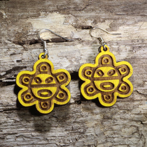 Taino Sun Wooden Earrings | Puerto Rican Tribal Jewelry by Cate's Concepts, LLC