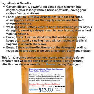 NonScents Laundry Detergent package with ingredients and benefits listed.